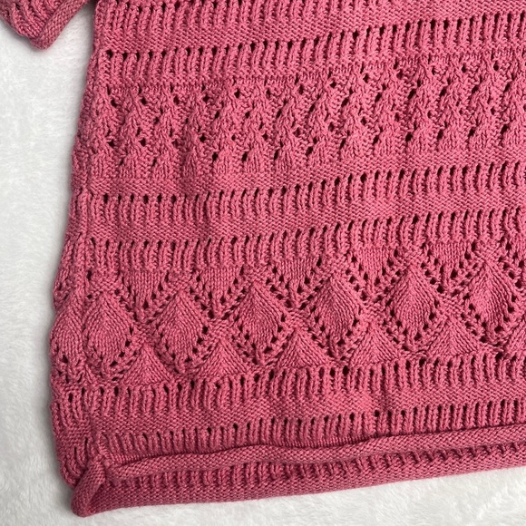 VNTG Tapestry By Linda Johnson One Size Mauve Pink Lacy Mock Neck Sweater Cozy - Picture 3 of 8
